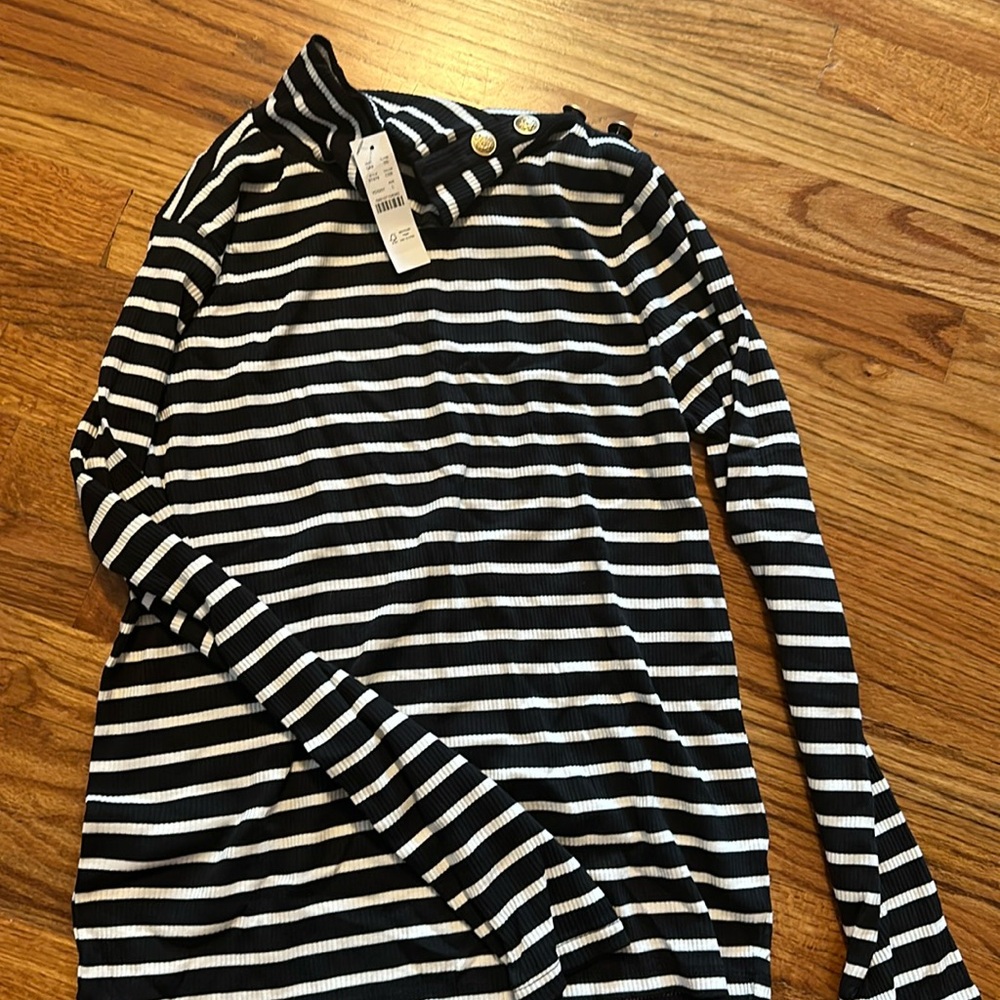 J Crew turtleneck with gold button